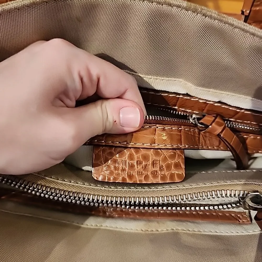 Vtg Michael Buckle Flap Hobo Shoulder Bag Purse Camel Saddle Y2k READ DAMAGE